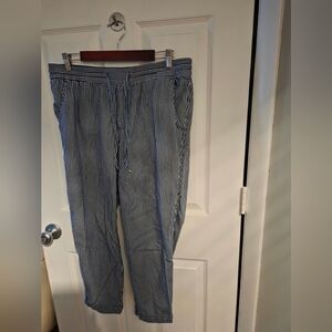 Women's Blue Striped Pants